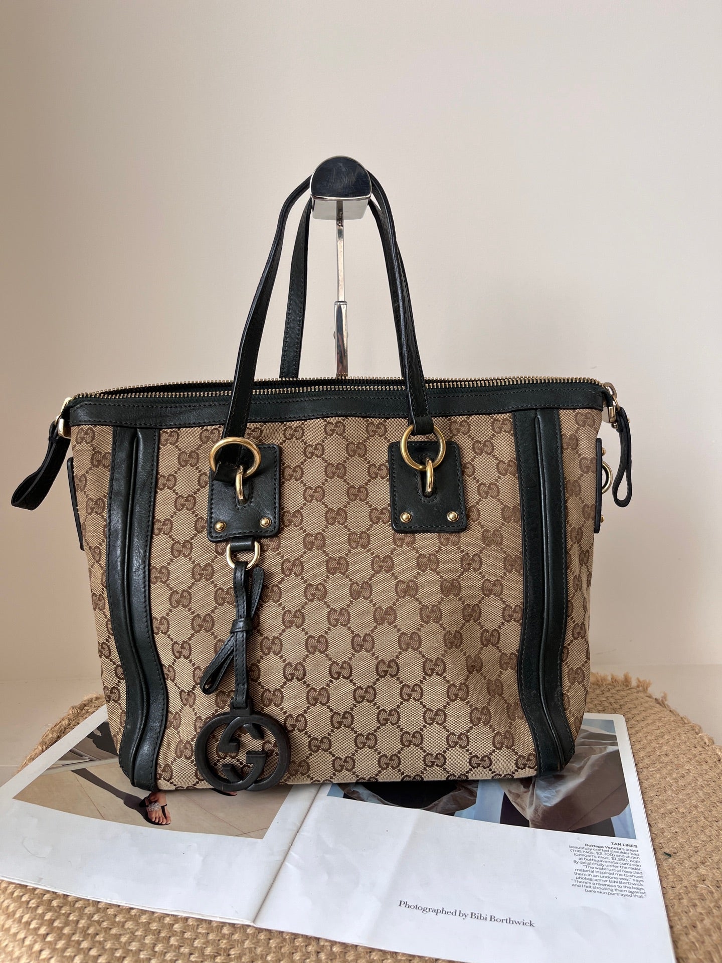 Gucci Leather Green Tote