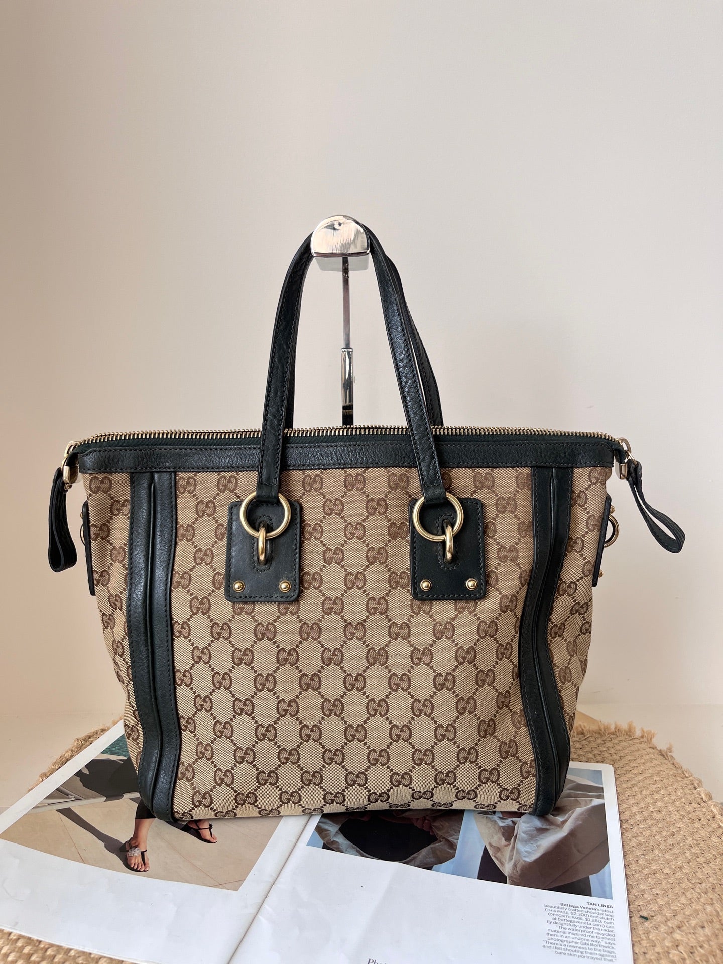 Gucci Leather Green Tote
