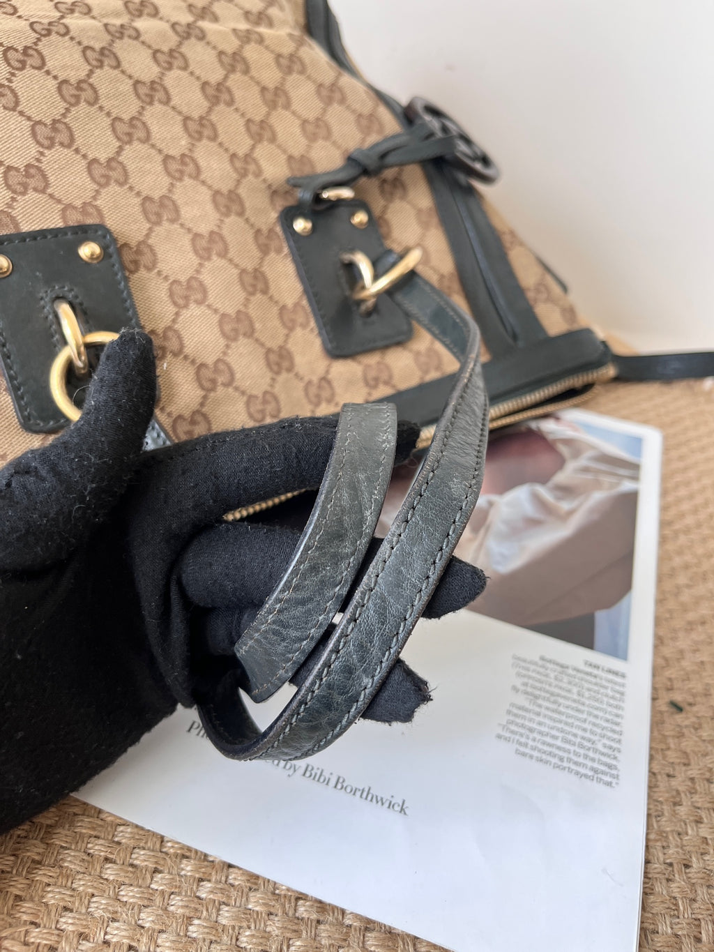 Gucci Leather Green Tote