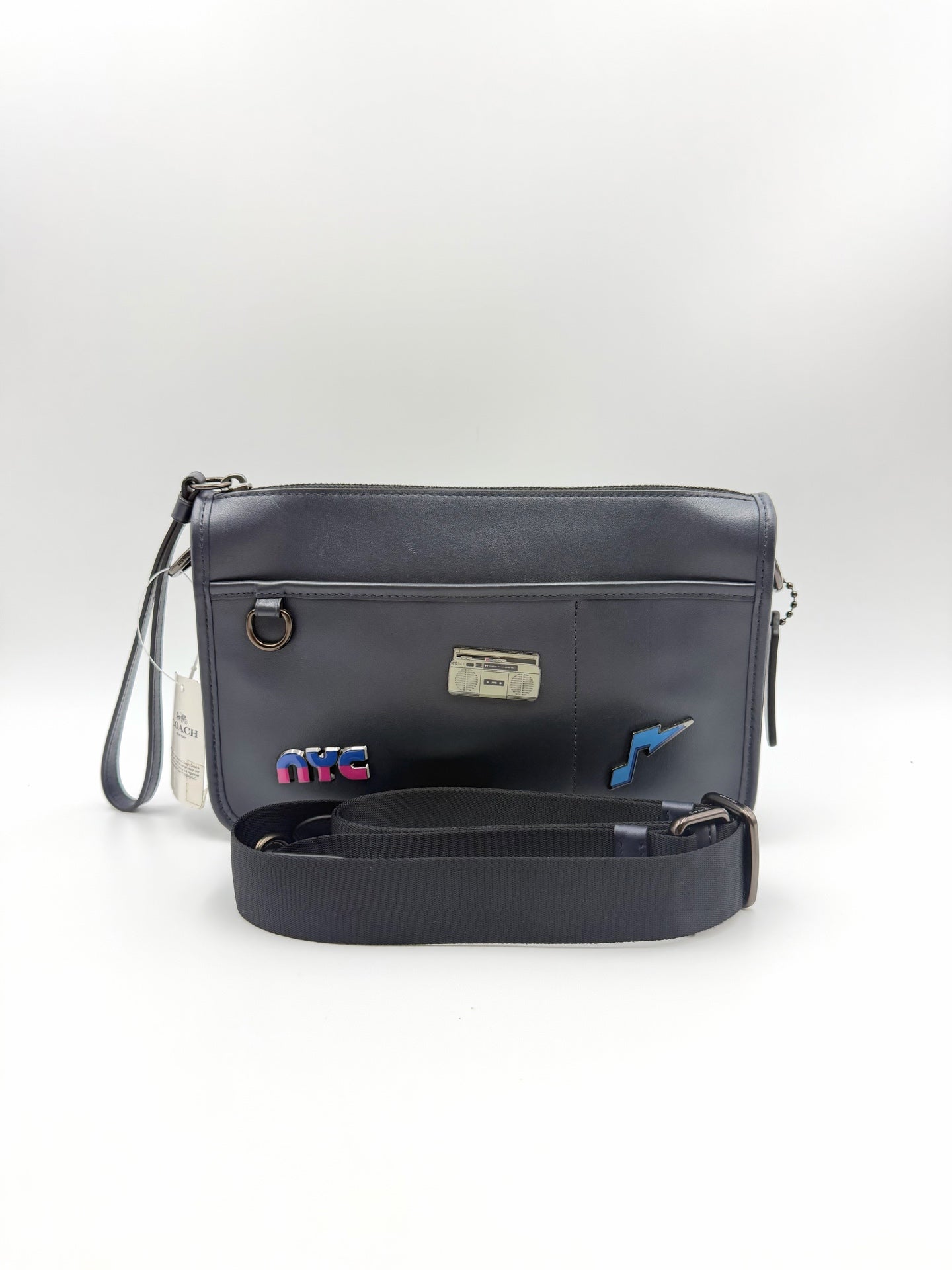 Coach Leather Blue Messenger Bag