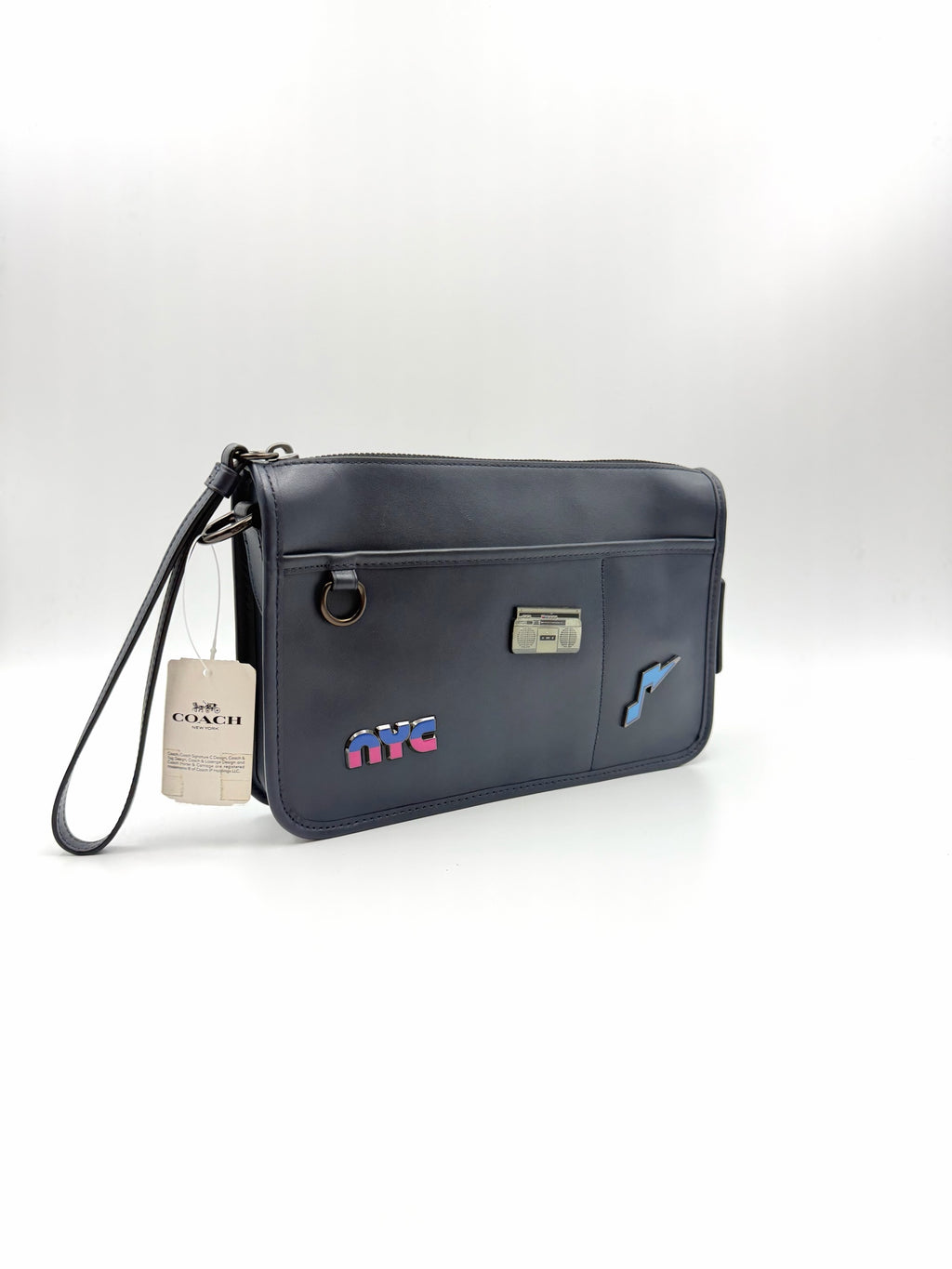 Coach Leather Blue Messenger Bag