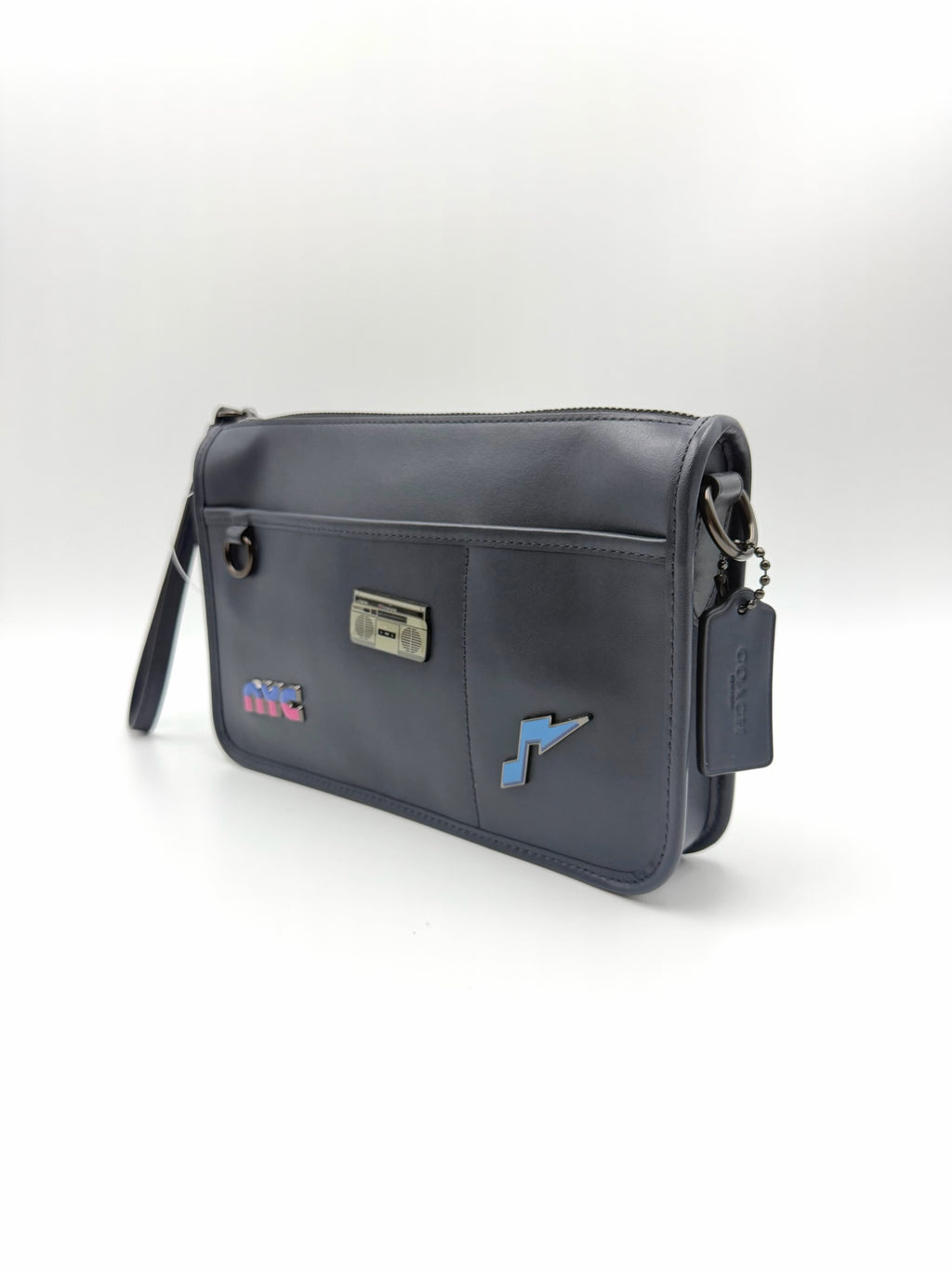 Coach Leather Blue Messenger Bag