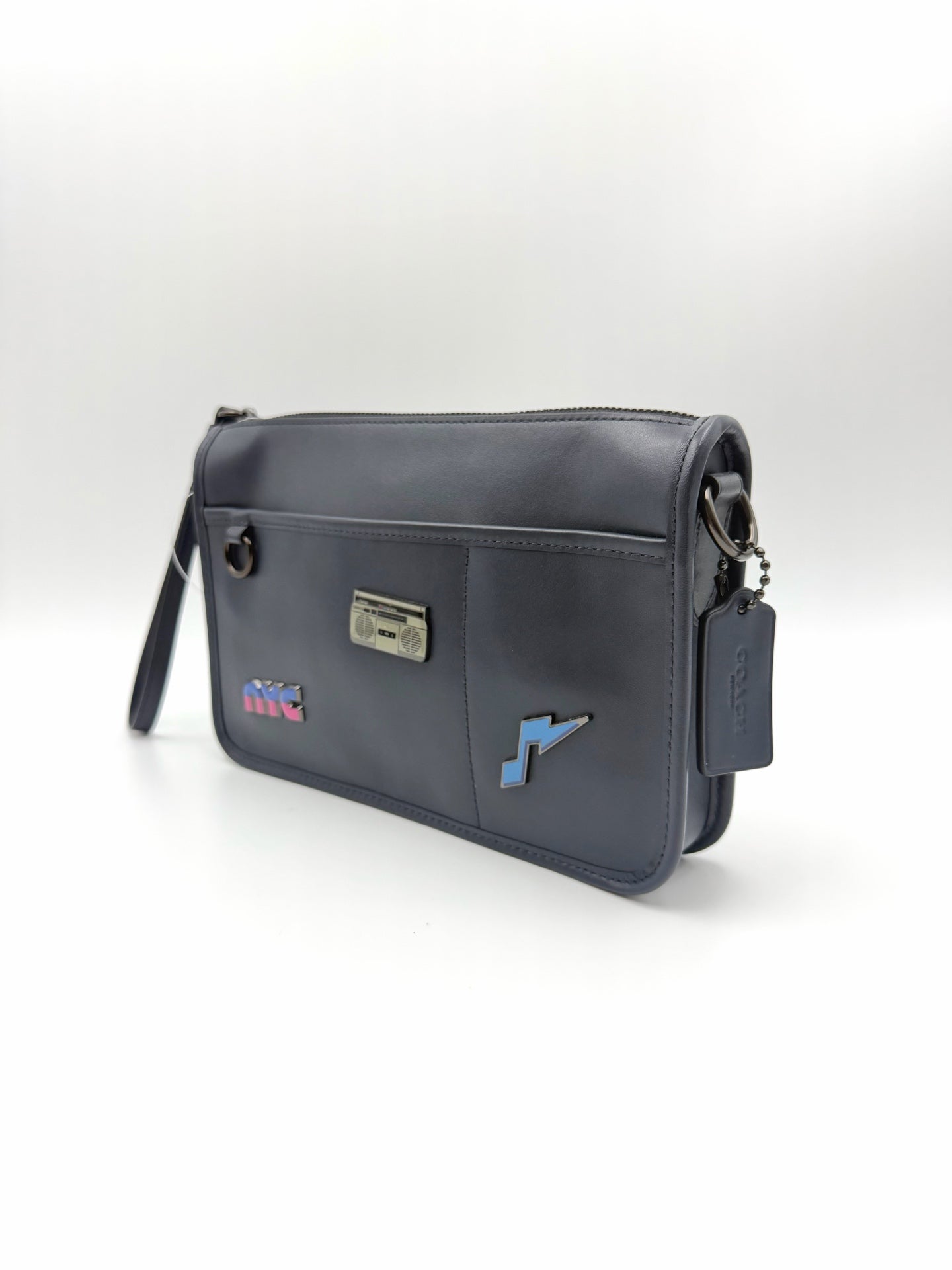 Coach Leather Blue Messenger Bag
