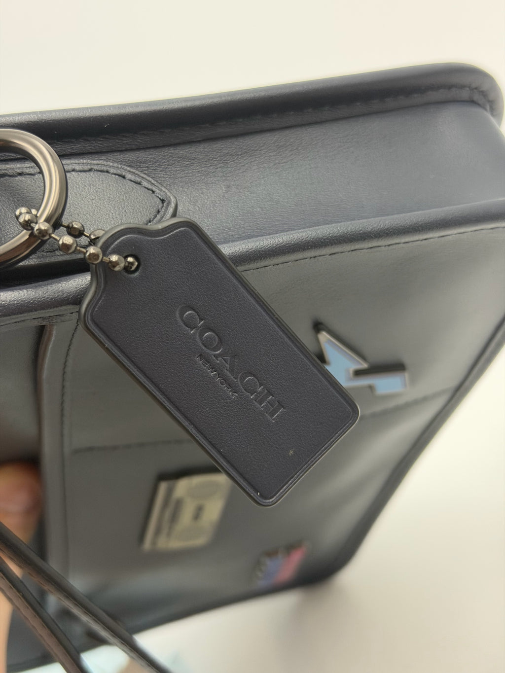 Coach Leather Blue Messenger Bag