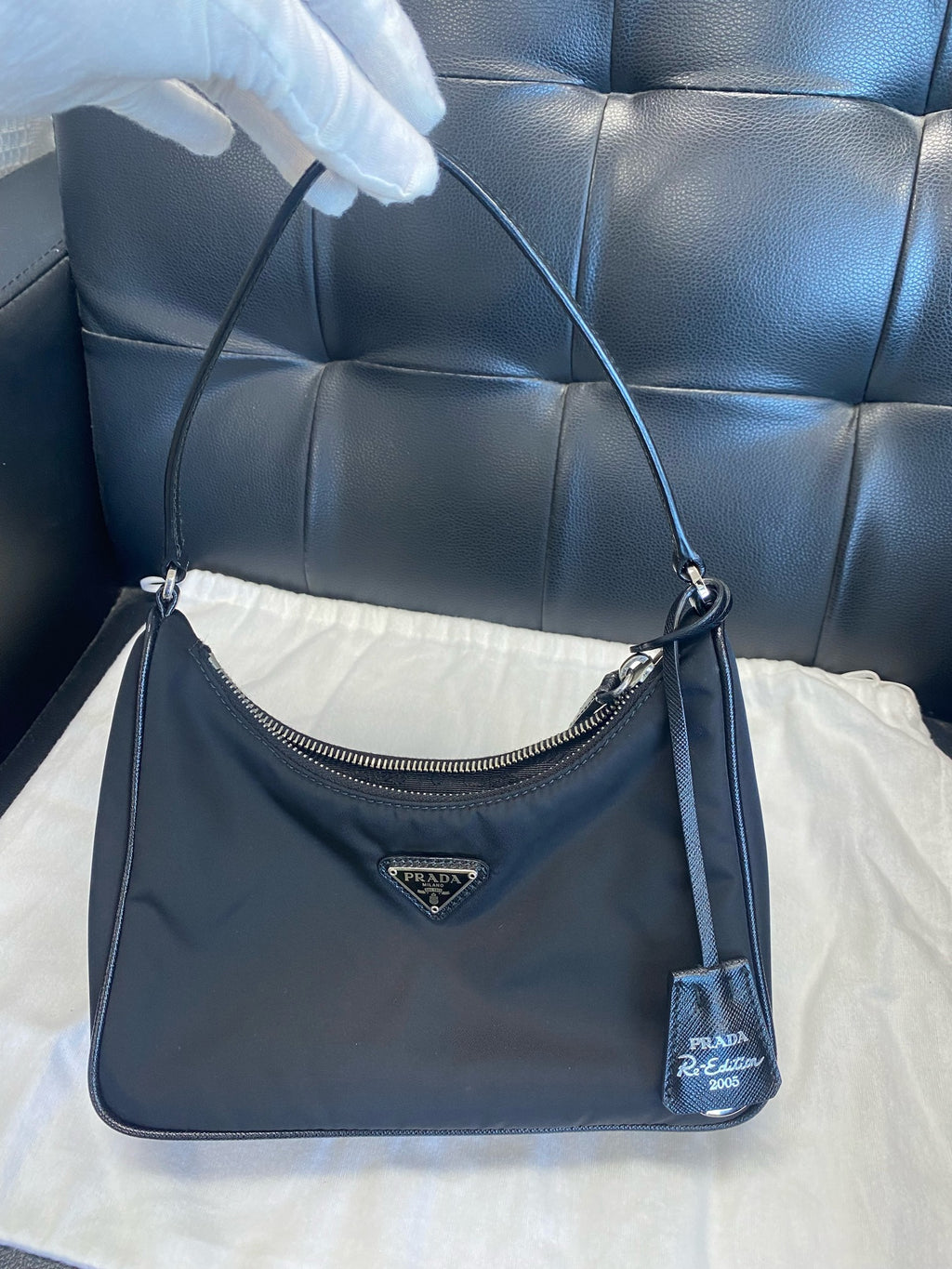 Prada Prada Re-Edition 2005 Recycled Nylon Mini Handbag Cordura Black 1N204M_R064_F0002