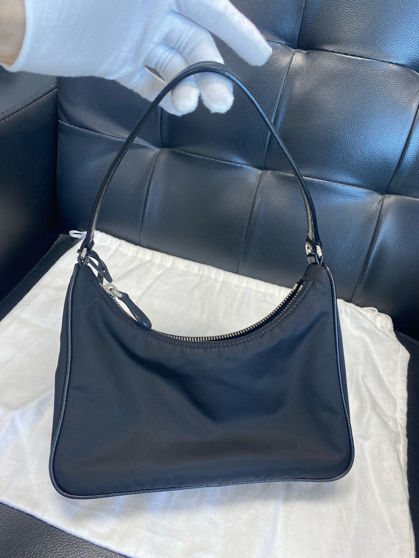 Prada Prada Re-Edition 2005 Recycled Nylon Mini Handbag Cordura Black 1N204M_R064_F0002