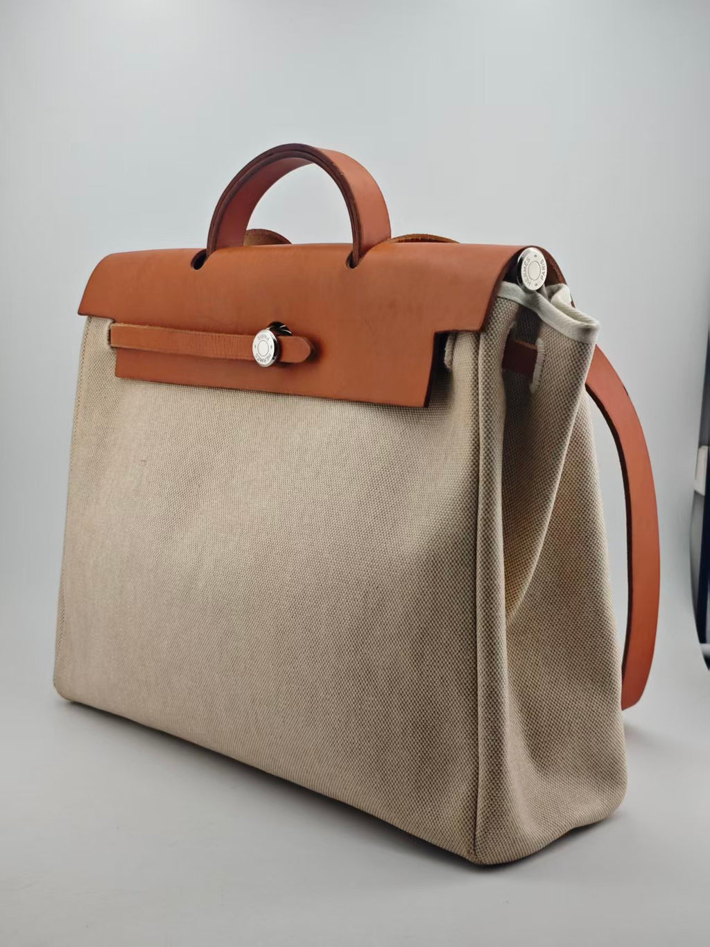 Hermes Canvas Beige Crossbody