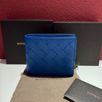 Bottega Veneta Intrecciato Blue Clutch Height: 9.5 cm, Width: 11 cm, Depth: 1 cm 605721VCPQ64219