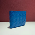 Bottega Veneta Intrecciato Blue Clutch Height: 9.5 cm, Width: 11 cm, Depth: 1 cm 605721VCPQ64219