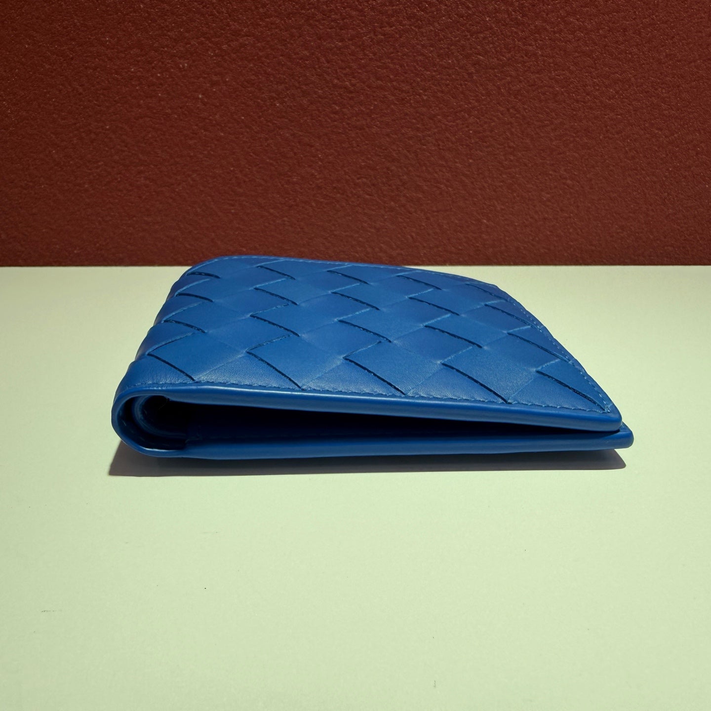 Bottega Veneta Intrecciato Blue Clutch Height: 9.5 cm, Width: 11 cm, Depth: 1 cm 605721VCPQ64219