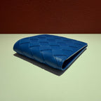Bottega Veneta Intrecciato Blue Clutch Height: 9.5 cm, Width: 11 cm, Depth: 1 cm 605721VCPQ64219