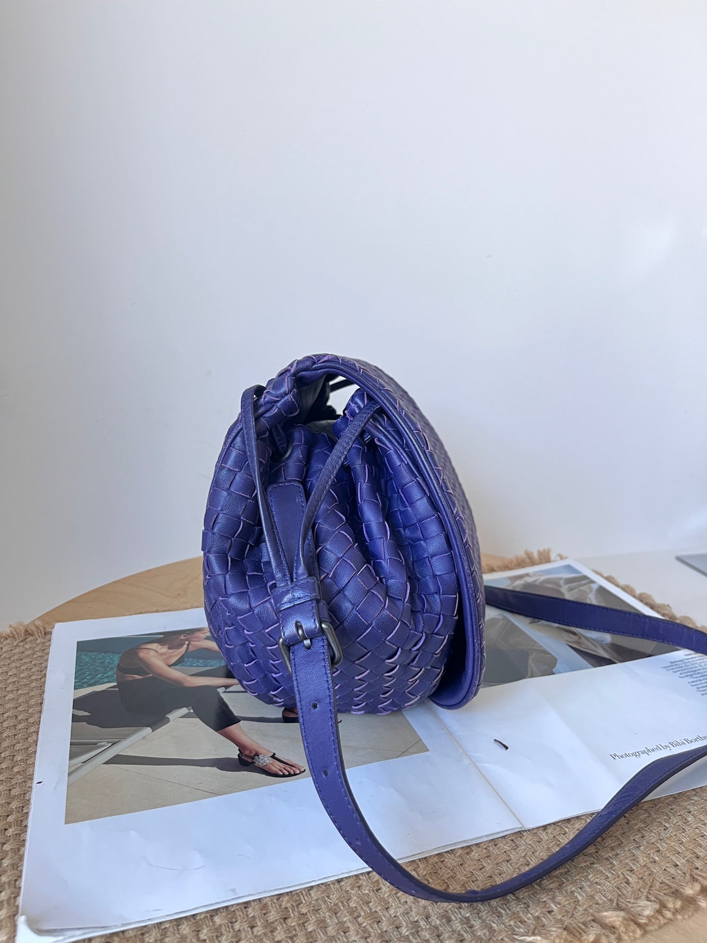Bottega Veneta Leather Purple Crossbody