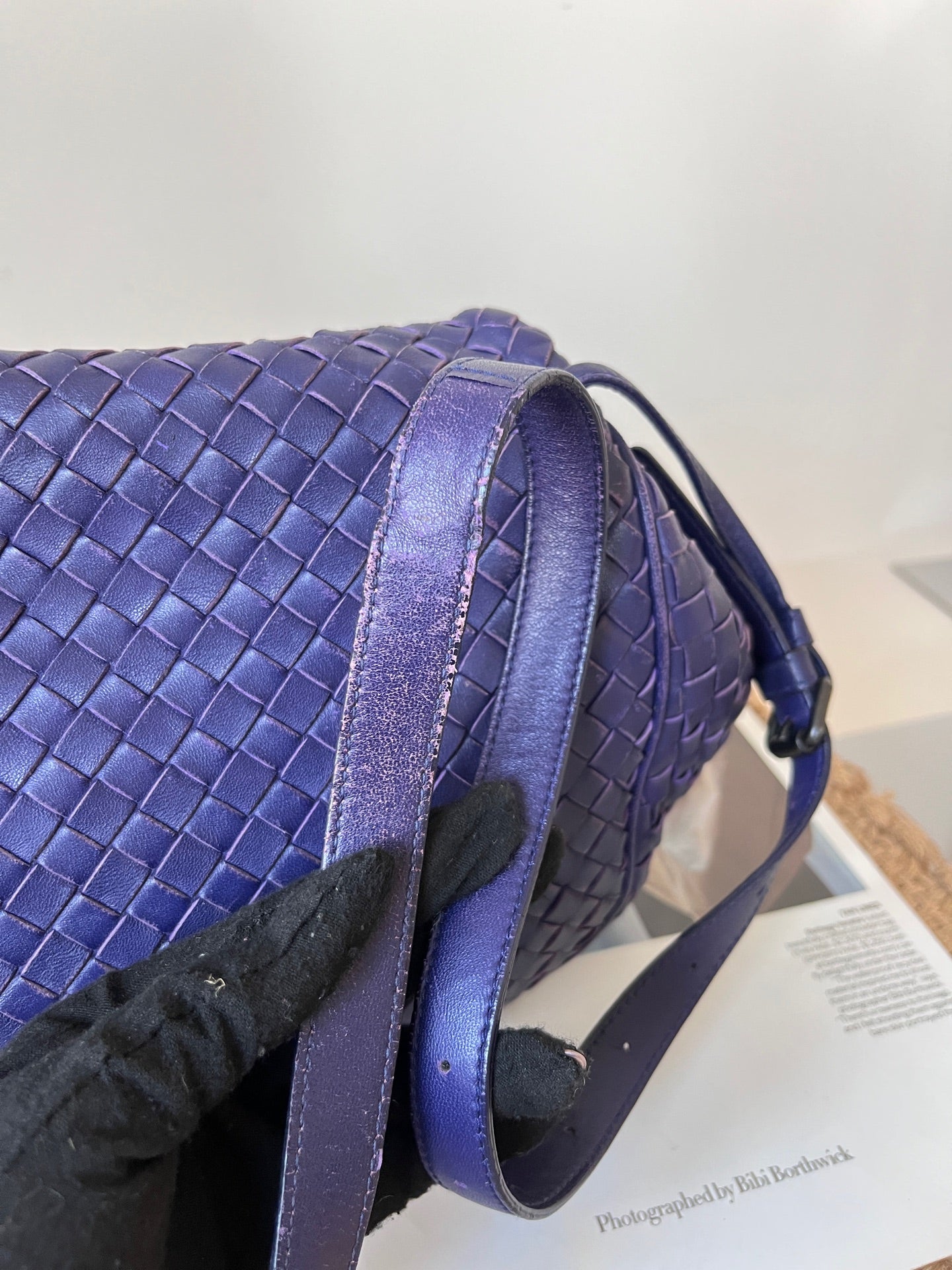 Bottega Veneta Leather Purple Crossbody