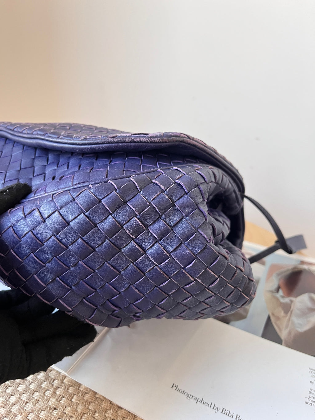 Bottega Veneta Leather Purple Crossbody