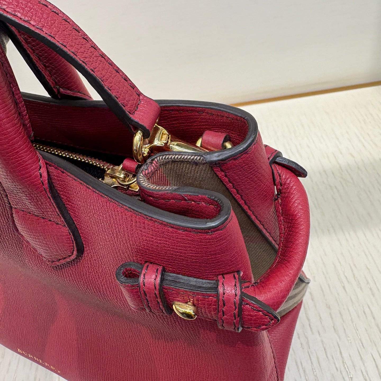 Burberry Leather Red Satchel
