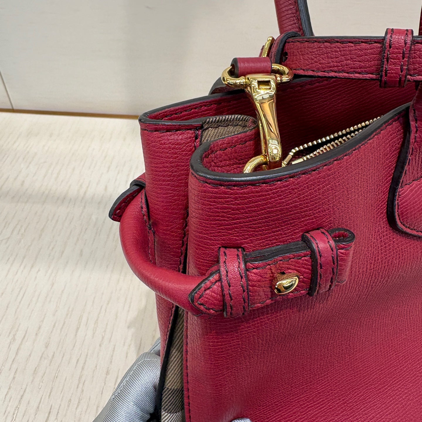 Burberry Leather Red Satchel