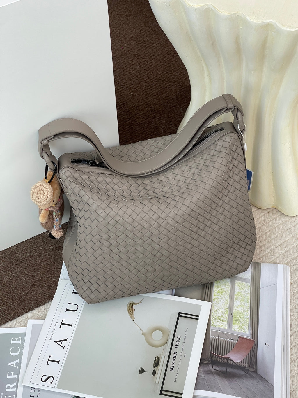 Bottega Veneta Gray Shoulder Bag