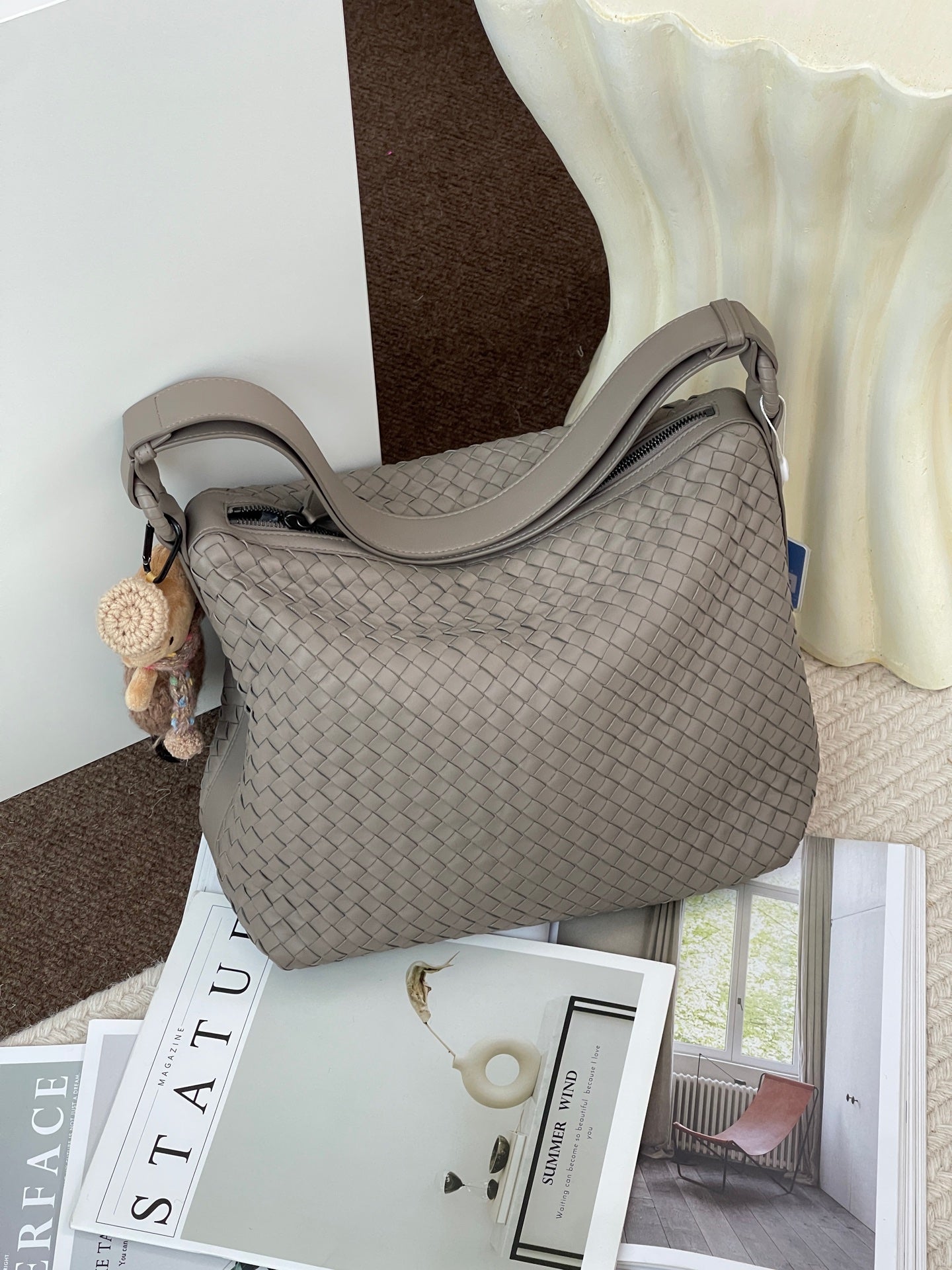 Bottega Veneta Gray Shoulder Bag