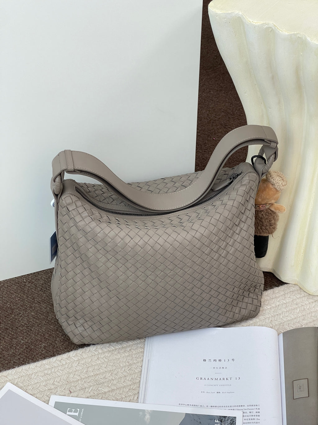 Bottega Veneta Gray Shoulder Bag