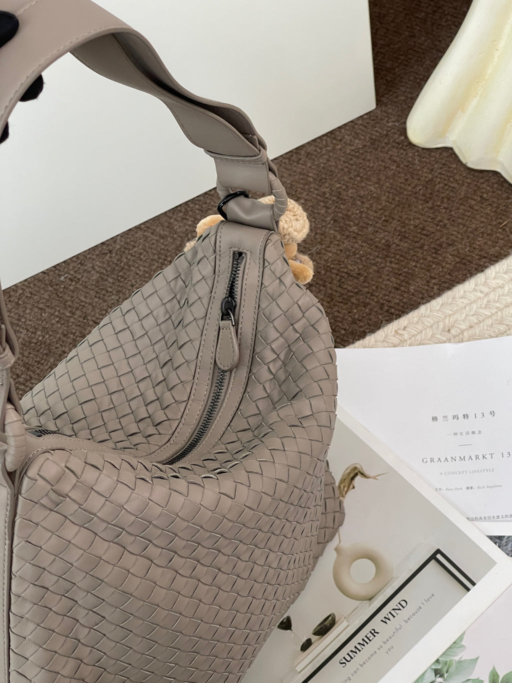 Bottega Veneta Gray Shoulder Bag
