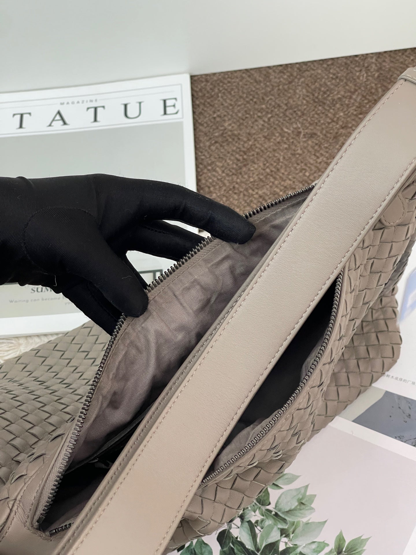 Bottega Veneta Gray Shoulder Bag