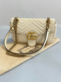 Gucci GGMarmont Collection Small Shoulder Bag Metal White 443497AABZC1712