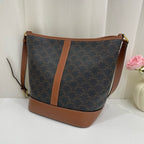 Celine Canvas Brown Bucket & Drawstring Bag