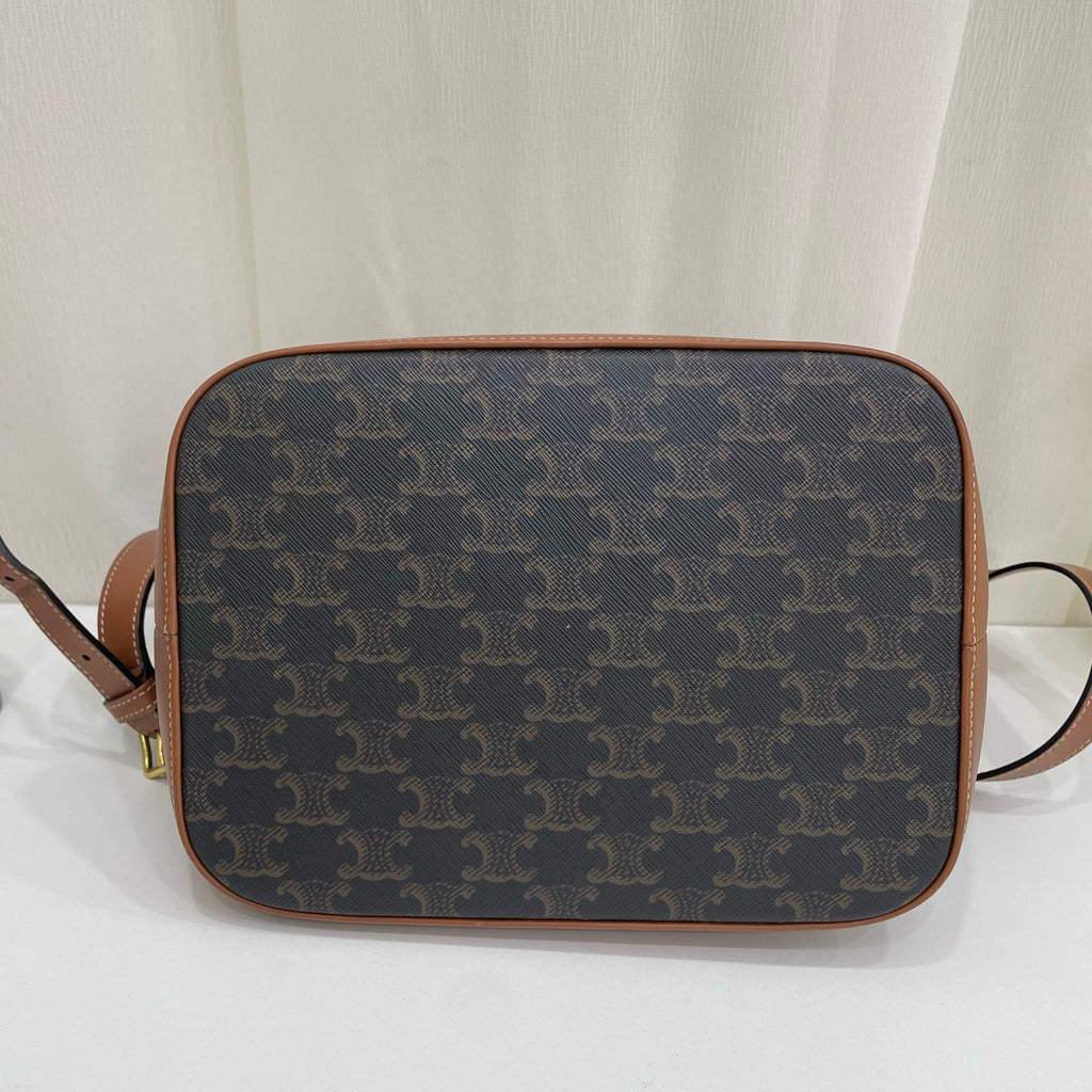 Celine Canvas Brown Bucket & Drawstring Bag