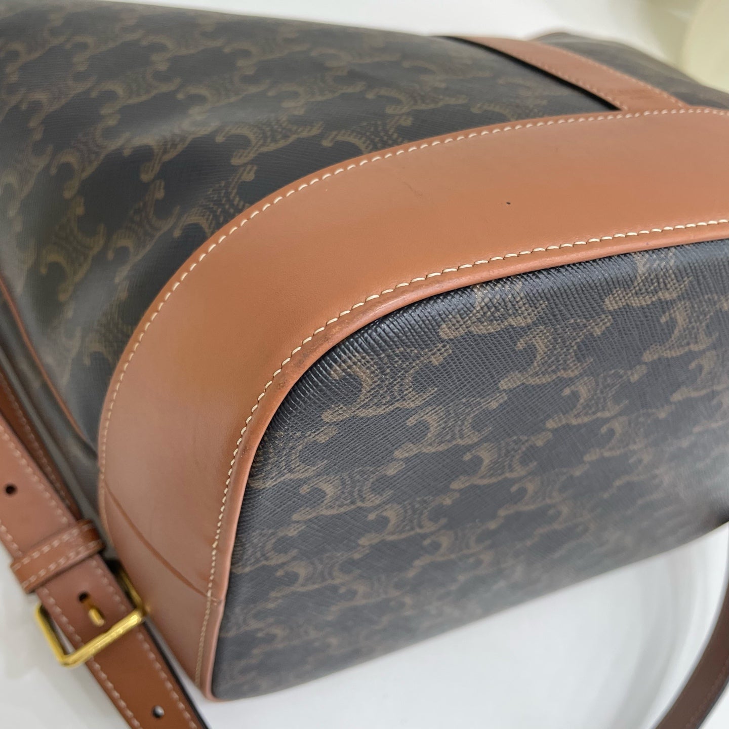 Celine Canvas Brown Bucket & Drawstring Bag