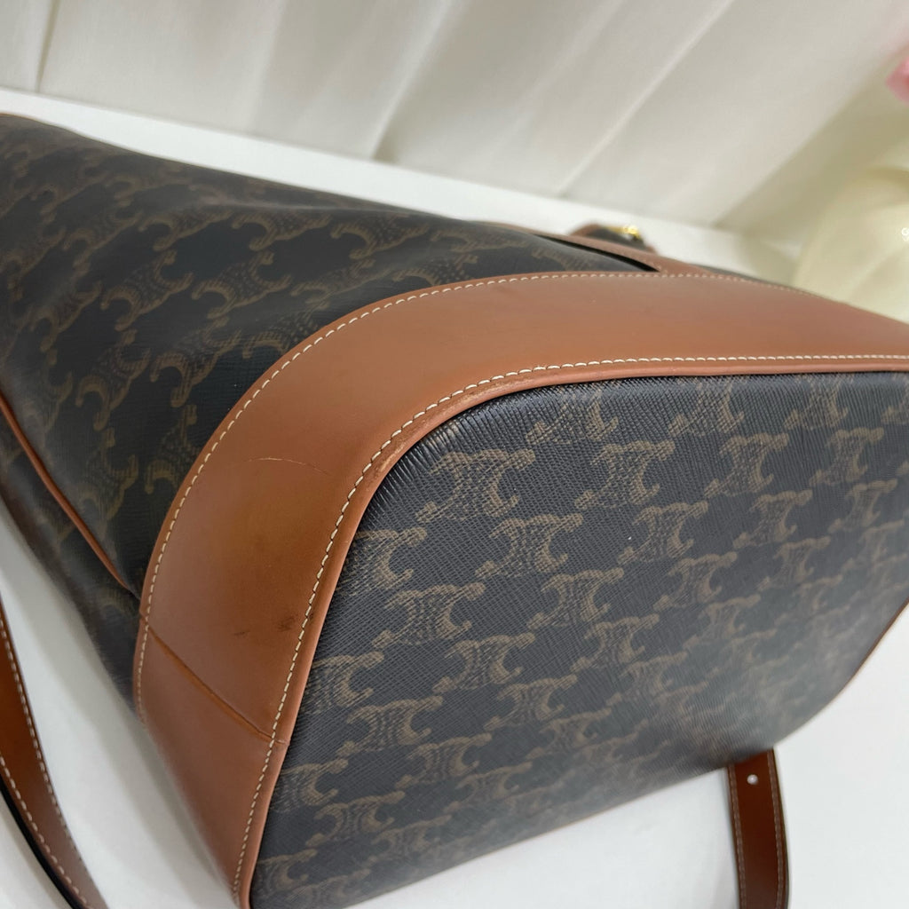 Celine Canvas Brown Bucket & Drawstring Bag