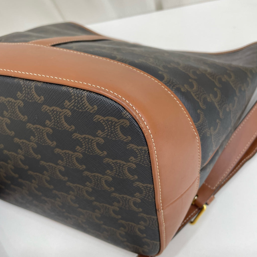 Celine Canvas Brown Bucket & Drawstring Bag