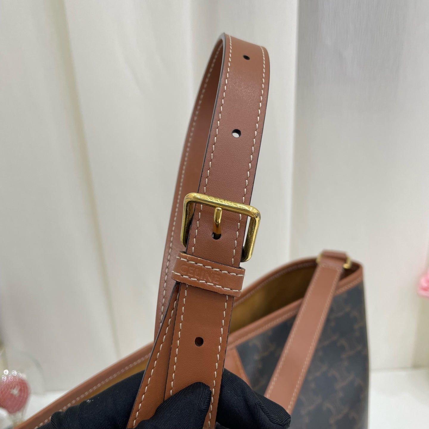 Celine Canvas Brown Bucket & Drawstring Bag