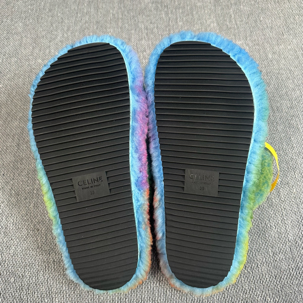 Celine Leather Blue Flip flop