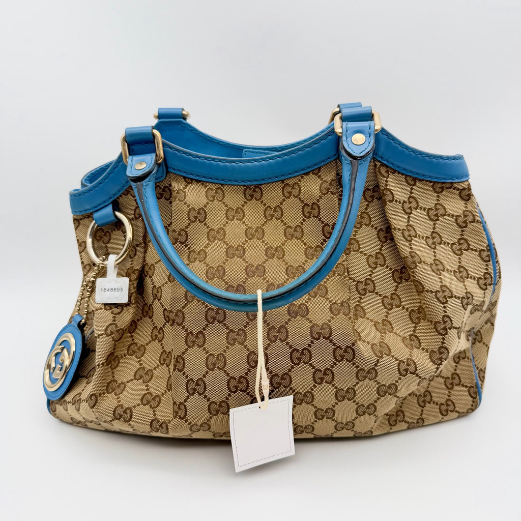 Gucci Canvas Blue Satchel