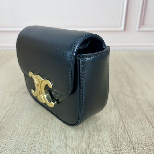 Celine TRIOMPHE Mini Glossy Calfskin Handbag 10I513DPV.38NO