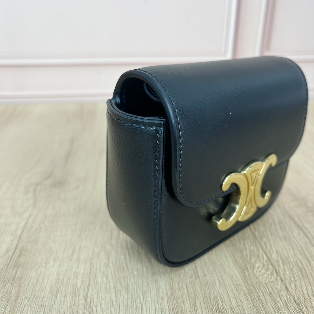 Celine TRIOMPHE Mini Glossy Calfskin Handbag 10I513DPV.38NO