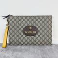 Gucci Neo Vintage GG Supreme canvas clutch bag Canvas Yellow Clutch 473956 K9GOT 8861