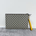 Gucci Neo Vintage GG Supreme canvas clutch bag Canvas Yellow Clutch 473956 K9GOT 8861