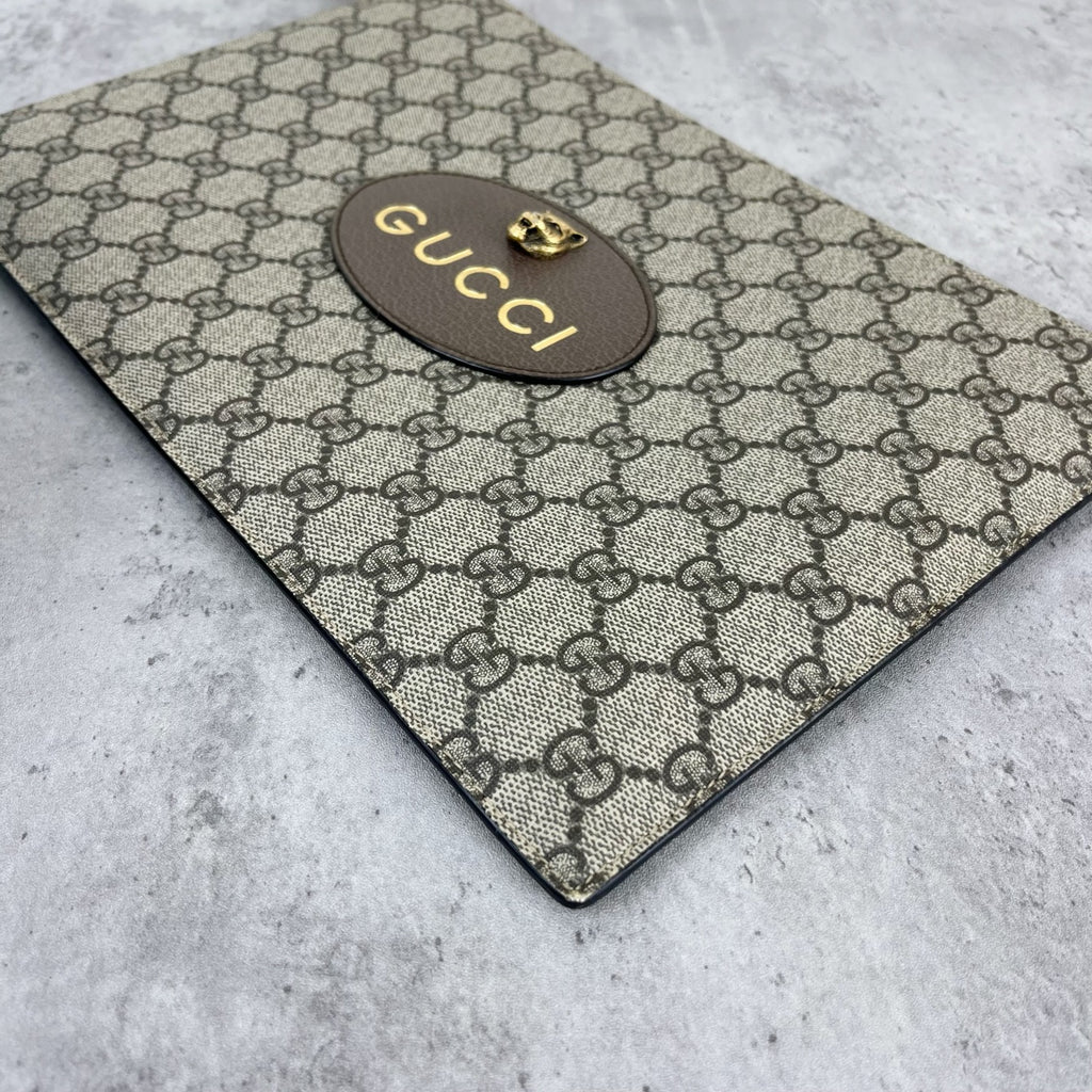 Gucci Neo Vintage GG Supreme canvas clutch bag Canvas Yellow Clutch 473956 K9GOT 8861