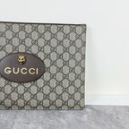 Gucci Neo Vintage GG Supreme canvas clutch bag Canvas Yellow Clutch 473956 K9GOT 8861