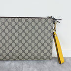 Gucci Neo Vintage GG Supreme canvas clutch bag Canvas Yellow Clutch 473956 K9GOT 8861