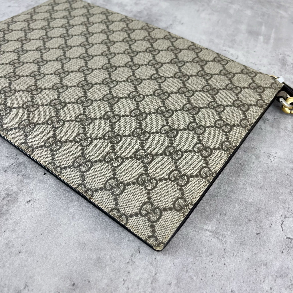 Gucci Neo Vintage GG Supreme canvas clutch bag Canvas Yellow Clutch 473956 K9GOT 8861
