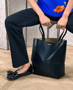 Loewe Medium-sized Glossy Cowhide Puzzle Fold Handbag Blue Tote A657G50X01-4467
