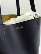 Loewe Medium-sized Glossy Cowhide Puzzle Fold Handbag Blue Tote A657G50X01-4467