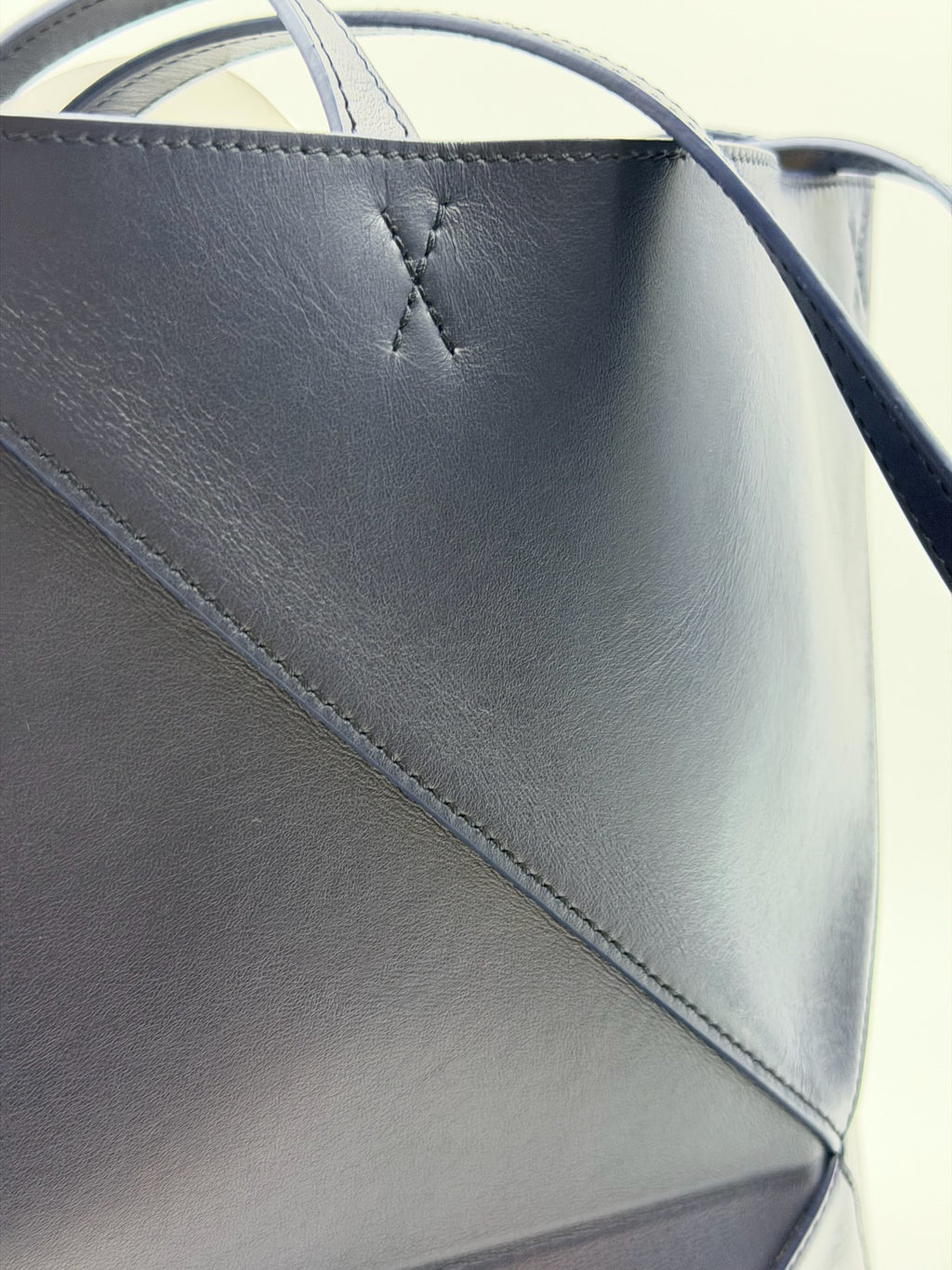 Loewe Medium-sized Glossy Cowhide Puzzle Fold Handbag Blue Tote A657G50X01-4467