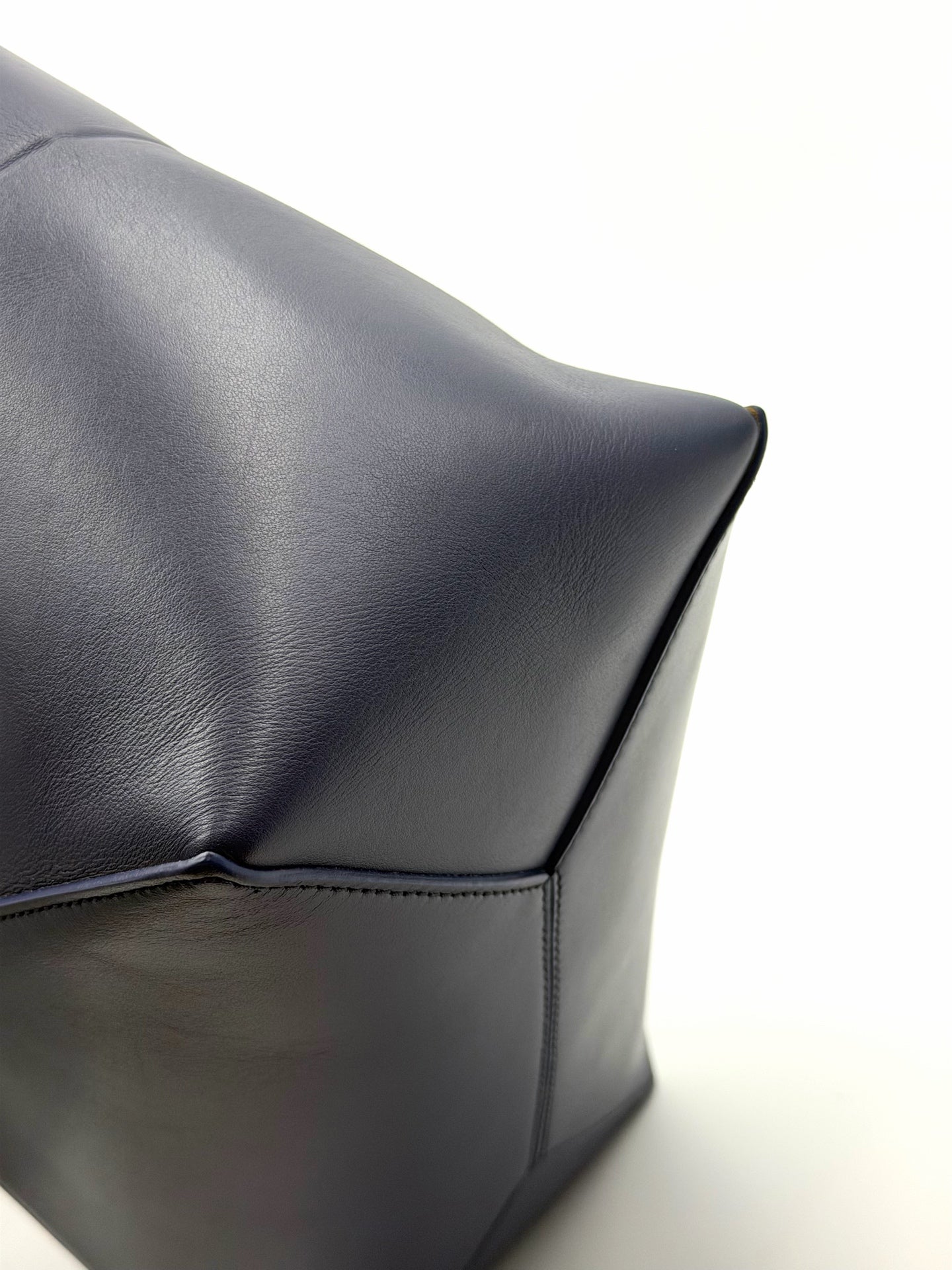 Loewe Medium-sized Glossy Cowhide Puzzle Fold Handbag Blue Tote A657G50X01-4467