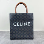 Celine CABAS Small Vertical Handbag with Logo Print Canvas 191542BZK.04LU