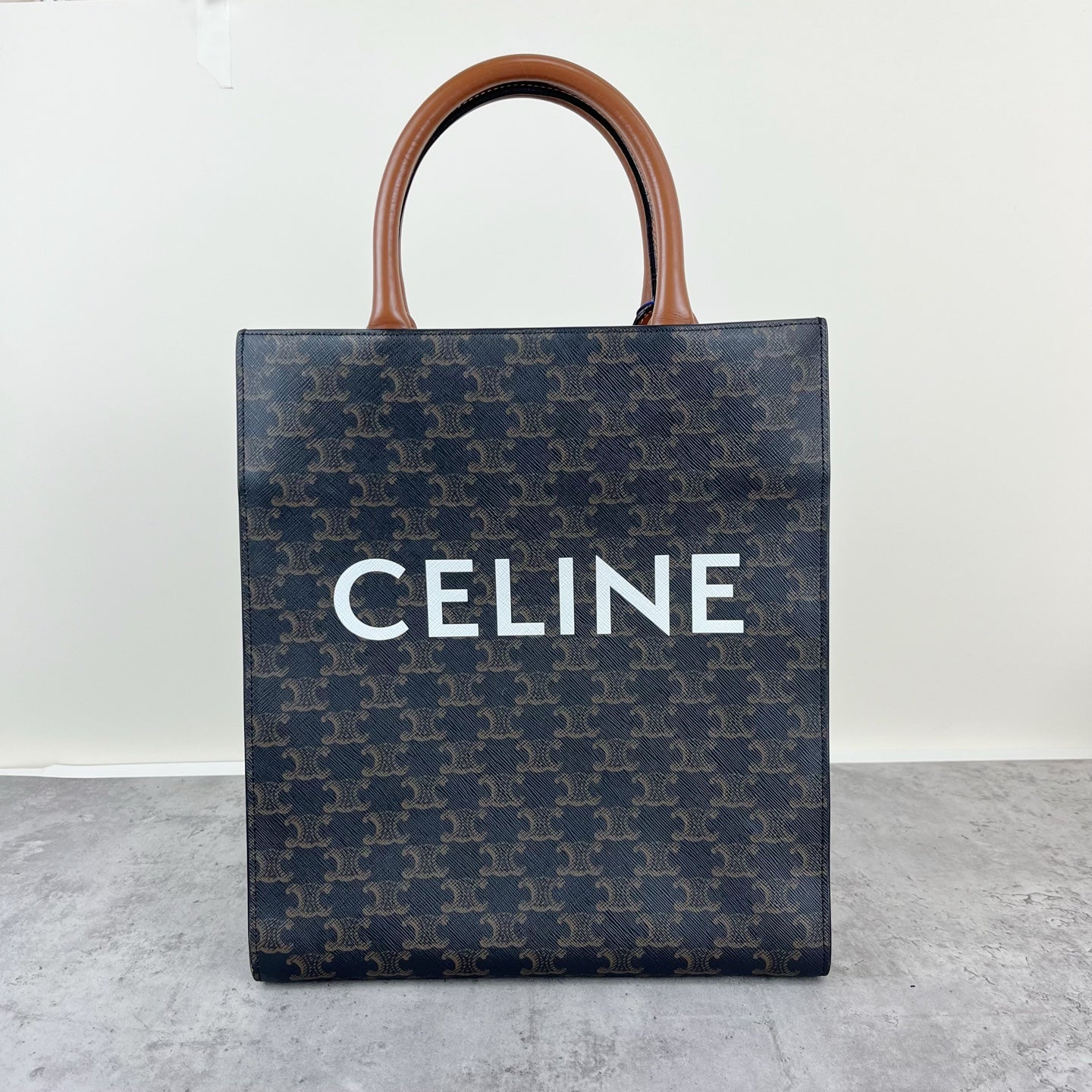 Celine CABAS Small Vertical Handbag with Logo Print Canvas 191542BZK.04LU