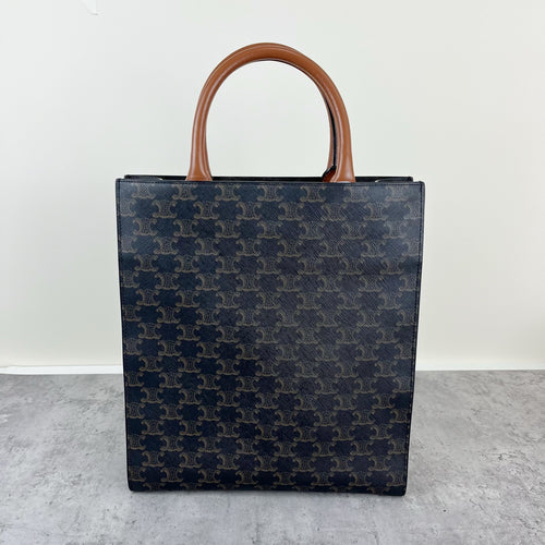 Celine CABAS Small Vertical Handbag with Logo Print Canvas 191542BZK.04LU