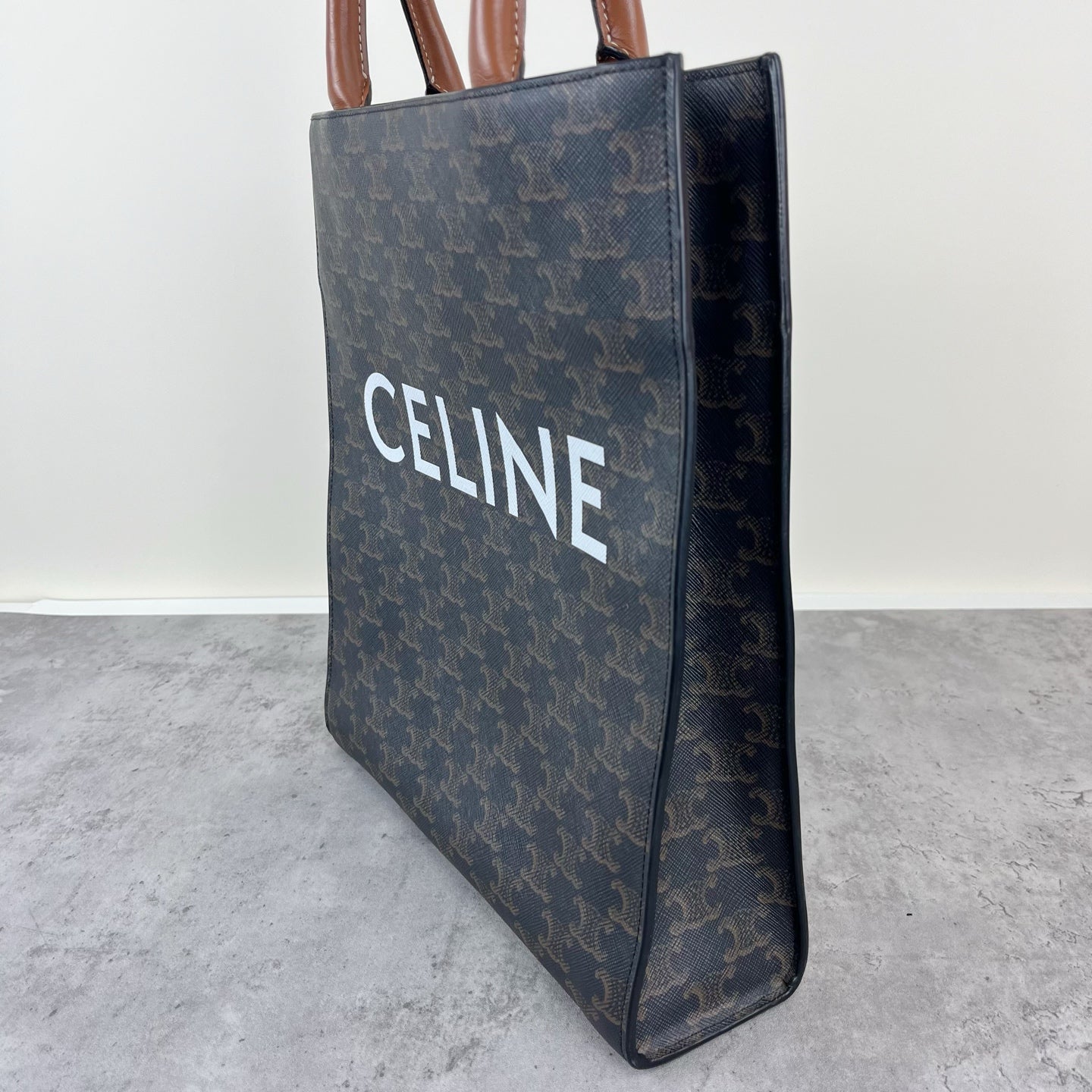 Celine CABAS Small Vertical Handbag with Logo Print Canvas 191542BZK.04LU